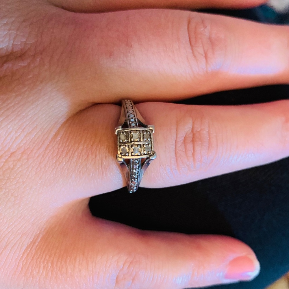 diamond and sterling silver ring